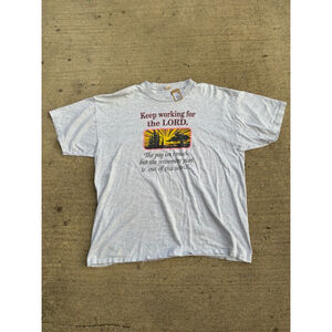 Men's Grey Keep Working for the Lord T-Shirt XL
